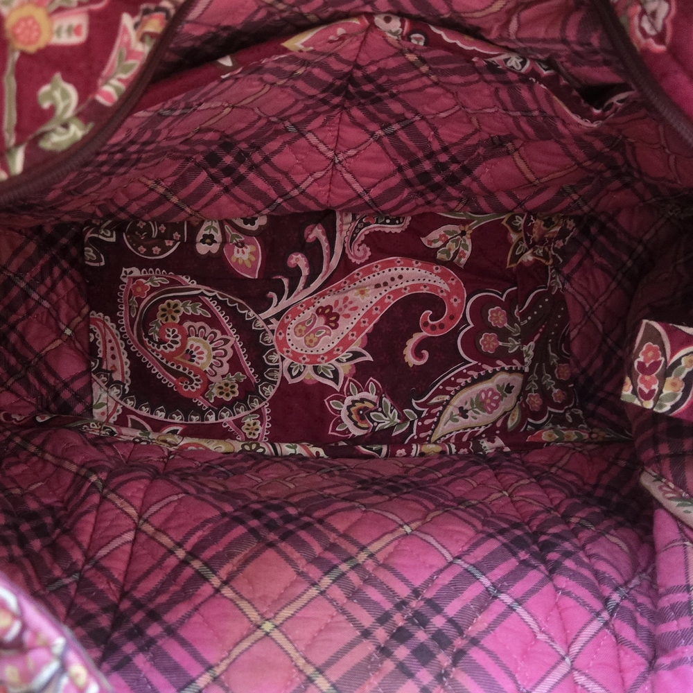 Vera Bradley Paisley Tote in Burgundy and Cream - Picture 4 of 4